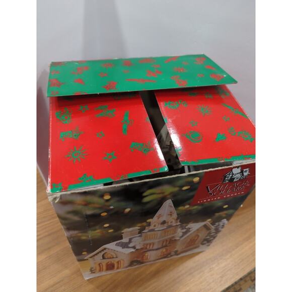 Village Square Porcelain Lighted Church 1995 Christmas Mervyns - Picture 15 of 15